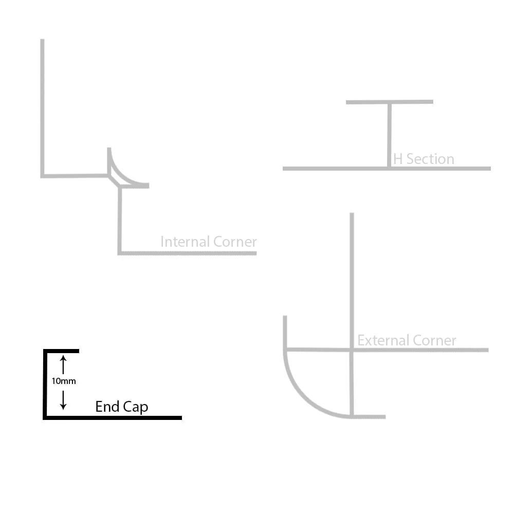 Aluminium End Cap Square Anthracite | 10mm Depth - Image 3