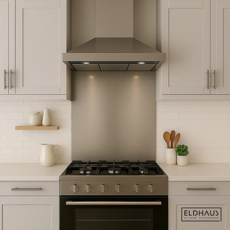 Brushed Silver Hob Splashback - Eldhaus - Image 4