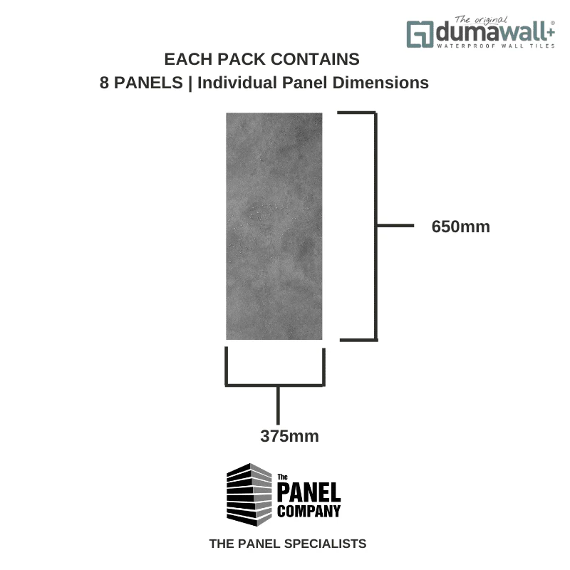 Dumawall Plus Mystic Grey | Solid Bathroom Wall Tile | 8 Pack - Image 4