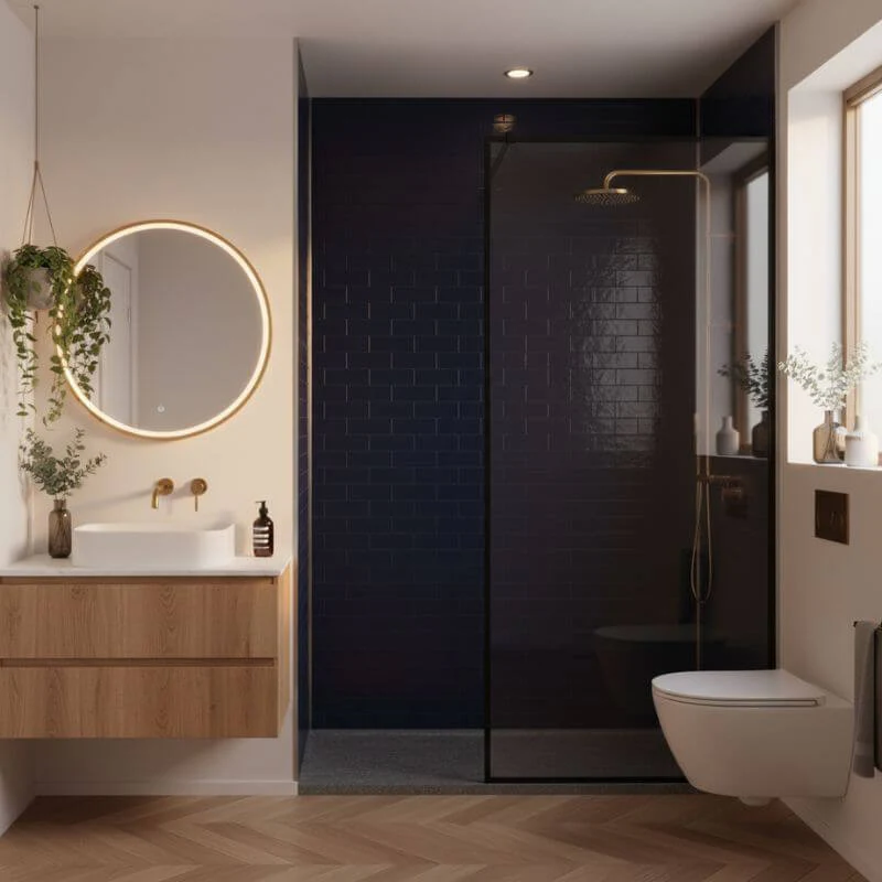 Imprevia Compact Royal Blue Metro Tile Wall Panel - 1.2M x 2.4M - Image 2