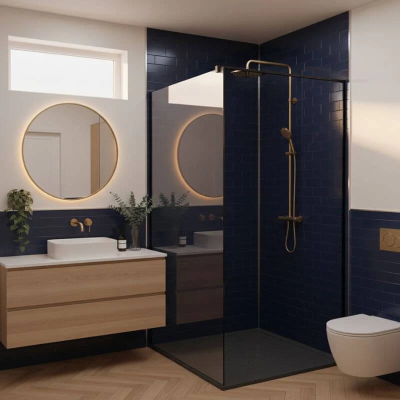 Imprevia Compact Royal Blue Metro Tile Wall Panel - 1.2M x 2.4M - Image 3