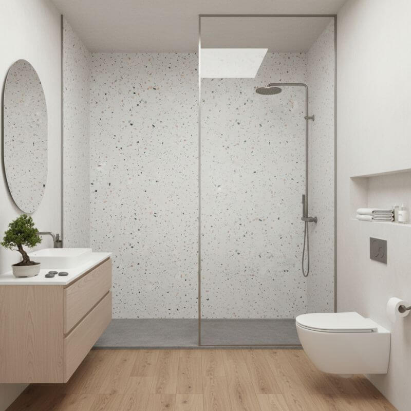 Imprevia Coral Terrazzo PVC Shower Panel - 1M x 2.4M - Image 10