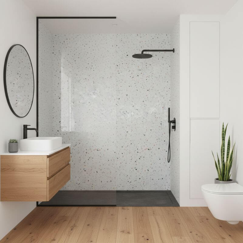 Imprevia Coral Terrazzo PVC Shower Panel - 1M x 2.4M - Image 12