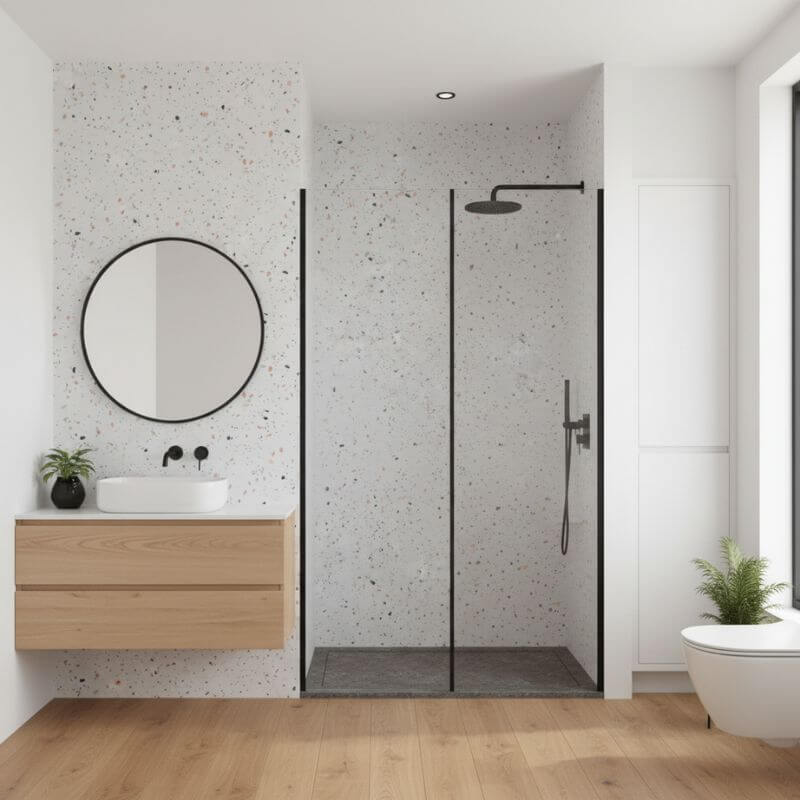 Imprevia Coral Terrazzo PVC Shower Panel - 1M x 2.4M - Image 14