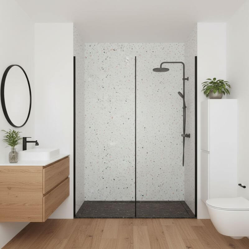 Imprevia Coral Terrazzo PVC Shower Panel - 1M x 2.4M - Image 18