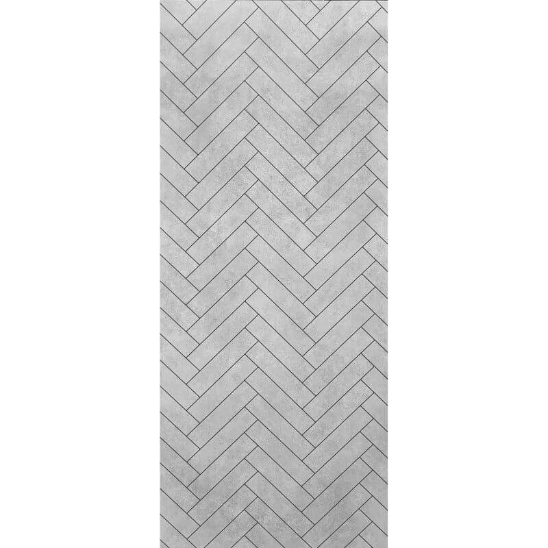 Imprevia Large Grey Herringbone Tile PVC Shower Panel - 1M x 2.4M - Image 6