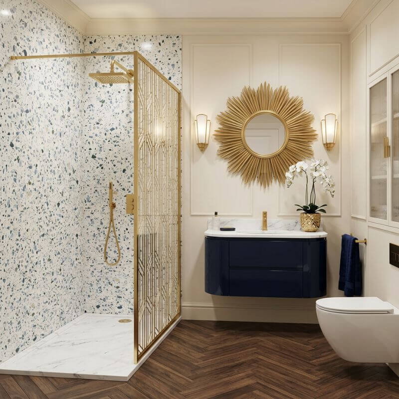 Imprevia Skye Terrazzo PVC Shower Panel - 1M x 2.4M - Image 3