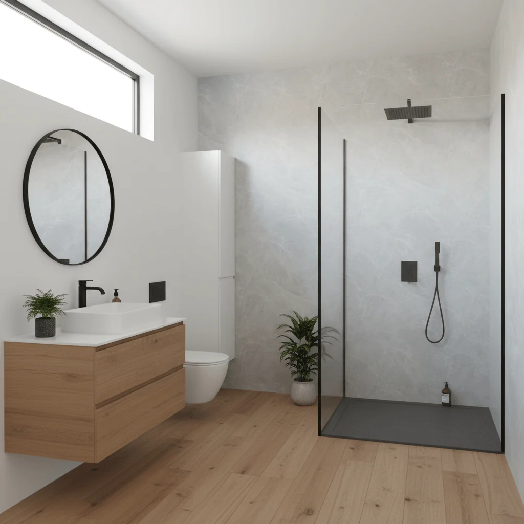 Imprevia Polished Concrete PVC Shower Panel - 1M x 2.4M - Image 3