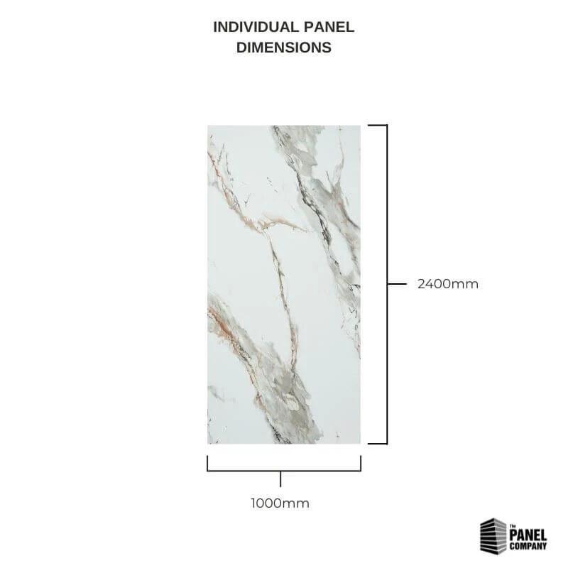 Imprevia Sahara Marble PVC Shower Panel - 1M x 2.4M - Image 4
