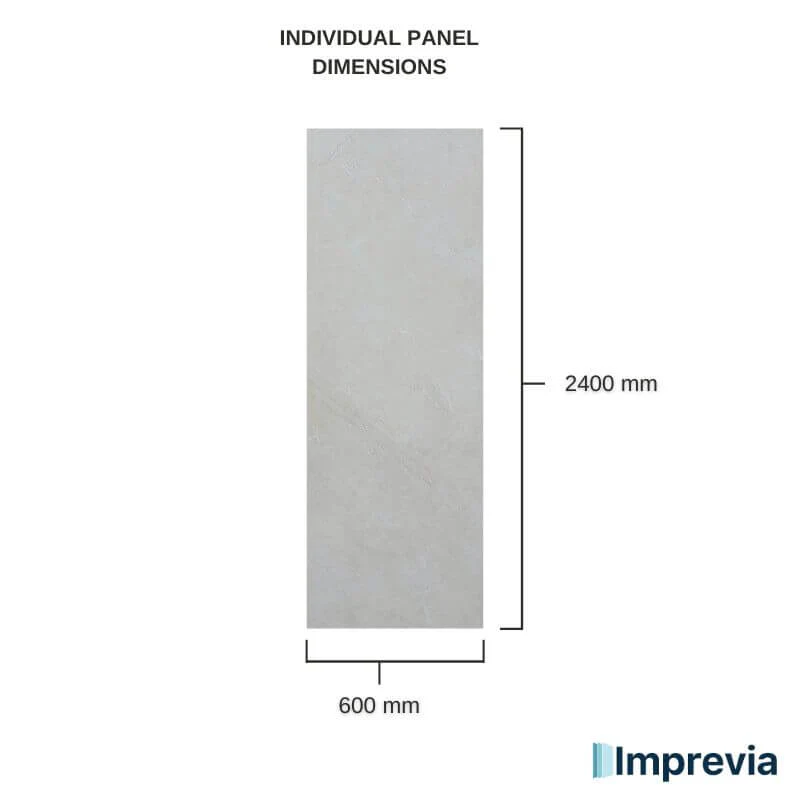 Imprevia Chalkstone SPC Shower Panel - 0.6M x 2.4M - Image 7