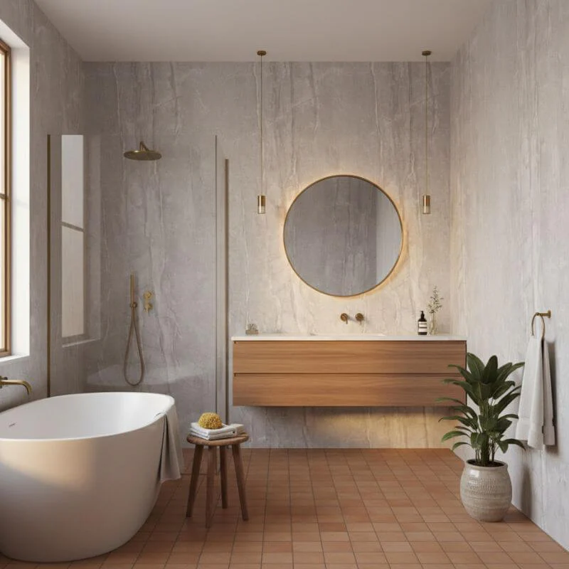 Imprevia Moonstone SPC Shower Panel - 0.6M x 2.4M - Image 2