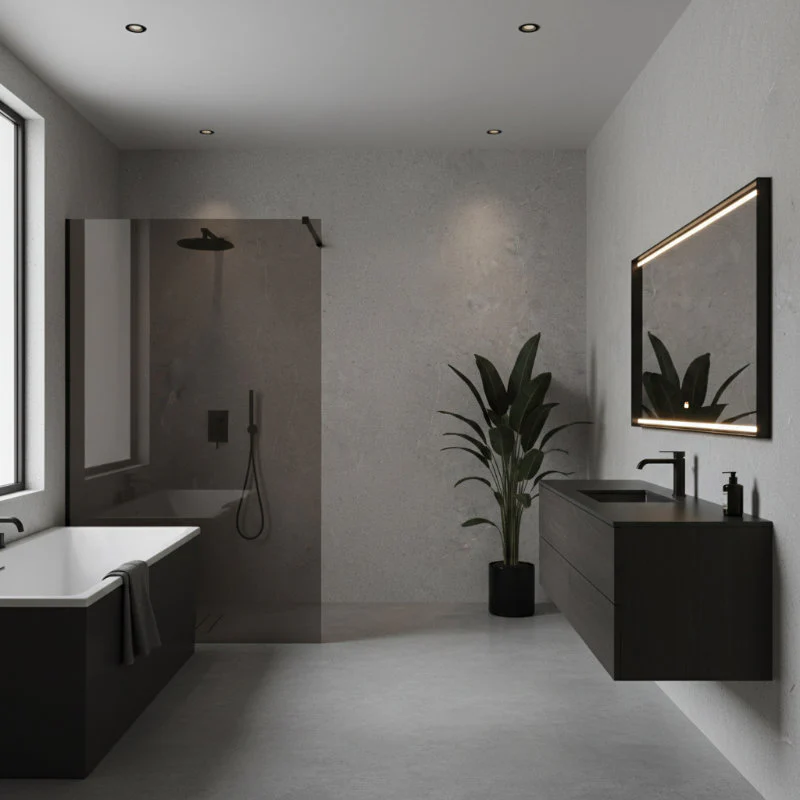 Imprevia Basalt SPC Shower Panel - 0.6M x 2.4M
