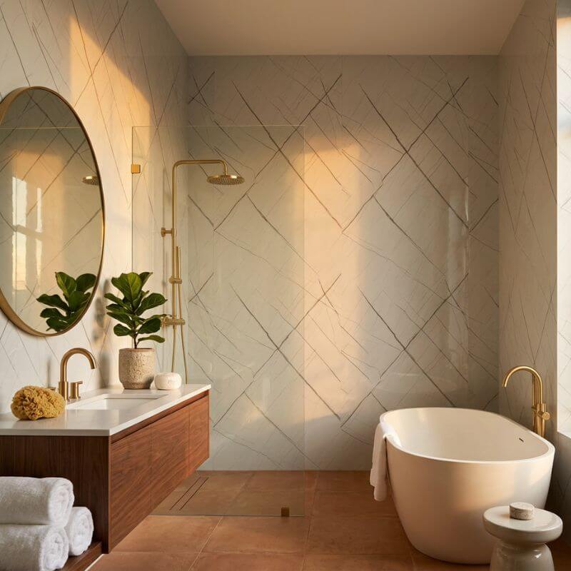 Imprevia Rift Marble SPC Shower Panel - 0.6M x 2.4M - Image 3