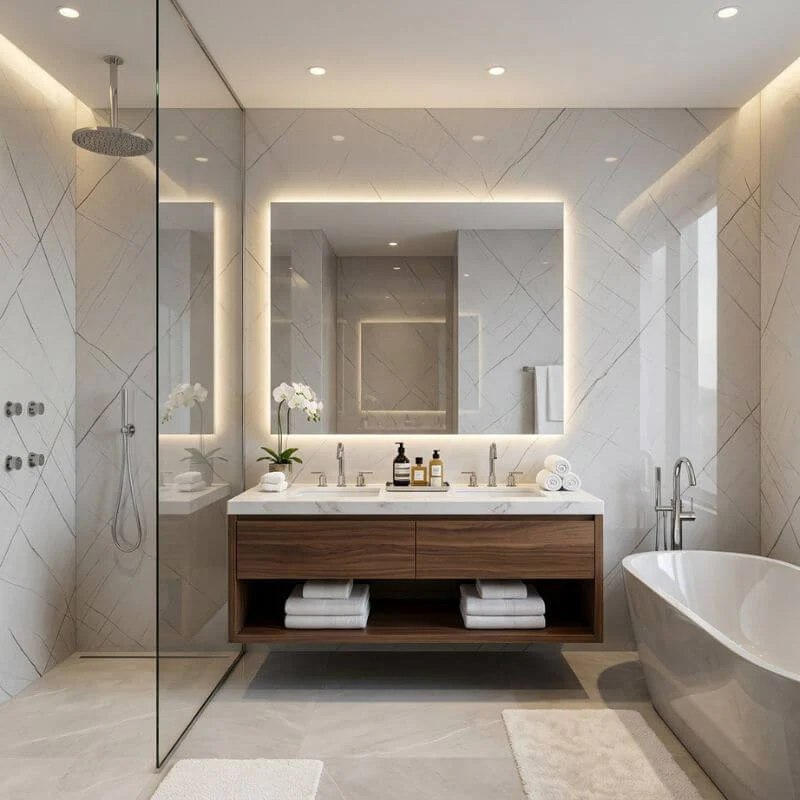 Imprevia Rift Marble SPC Shower Panel - 0.6M x 2.4M - Image 5