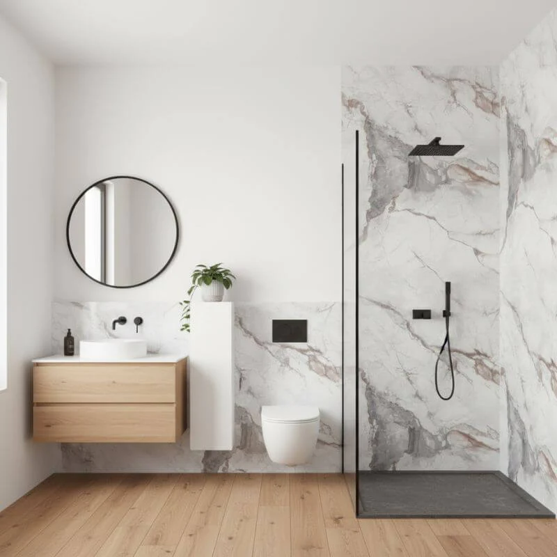 Imprevia Storm Grey Marble PVC Shower Panel - 1M x 2.4M - Image 10