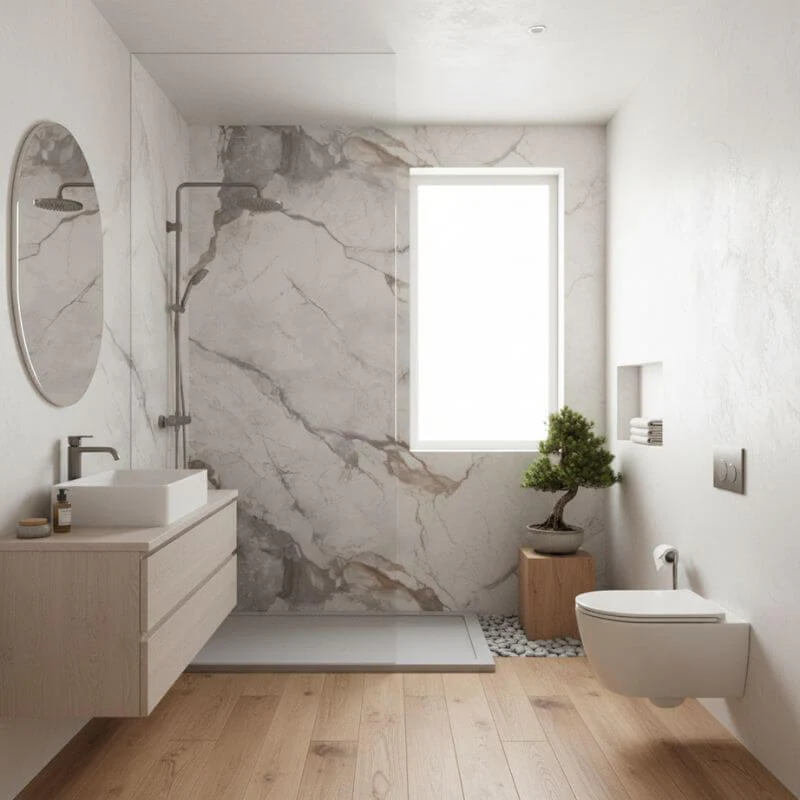 Imprevia Storm Grey Marble PVC Shower Panel - 1M x 2.4M - Image 13