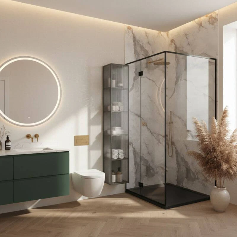 Imprevia Storm Grey Marble PVC Shower Panel - 1M x 2.4M - Image 2