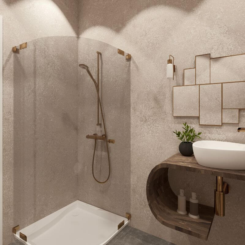 Large Beige Concrete 1.0m x 2.4m Shower Panel - Image 2