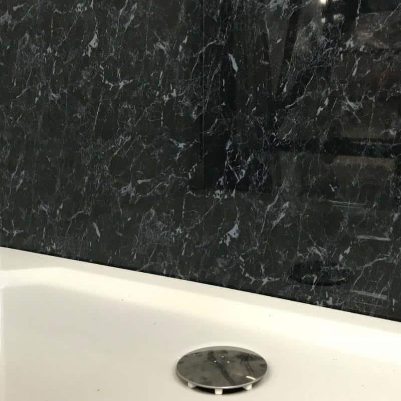 Large Black Marble 1.0m x 2.4m Shower Panel - Image 3