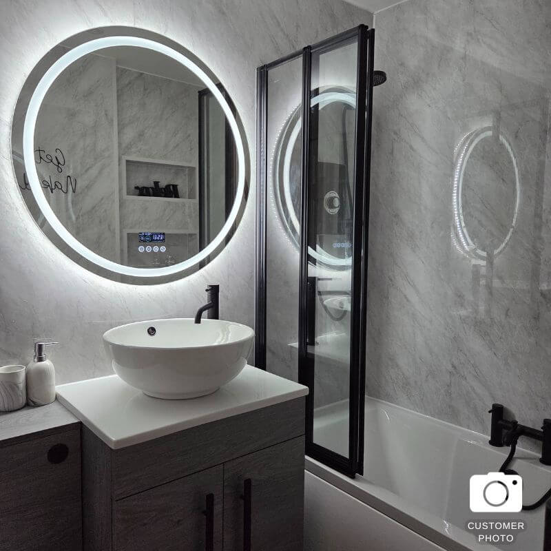 Large Dark Grey Marble 1.0m x 2.4m Shower Panel - Image 11