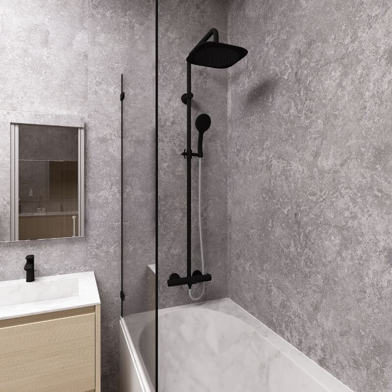Large Grey Concrete 1.0m x 2.4m Shower Panel - Image 7