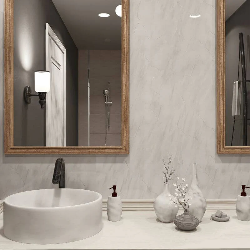 Large Subtle Grey Marble 1.0m x 2.4m Shower Panel - Image 4