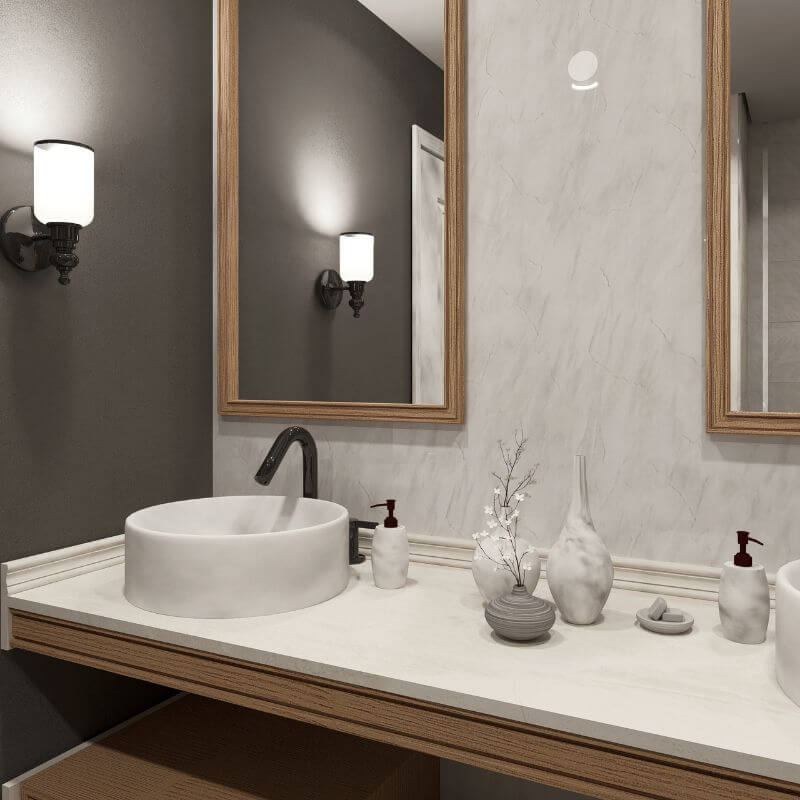 Large Subtle Grey Marble 1.0m x 2.4m Shower Panel - Image 5