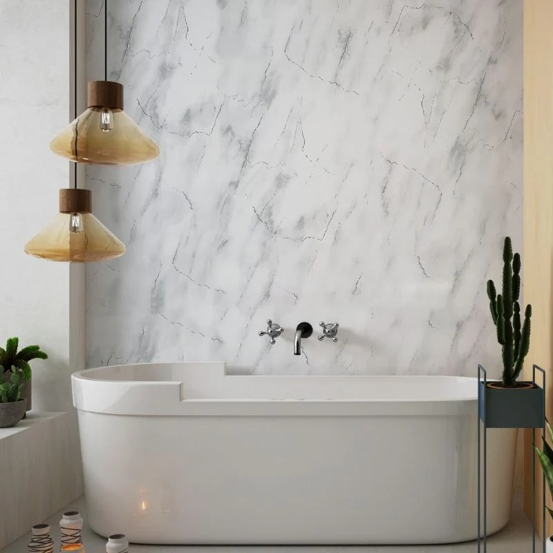 Large Subtle Grey Marble 1.0m x 2.4m Shower Panel - Image 7