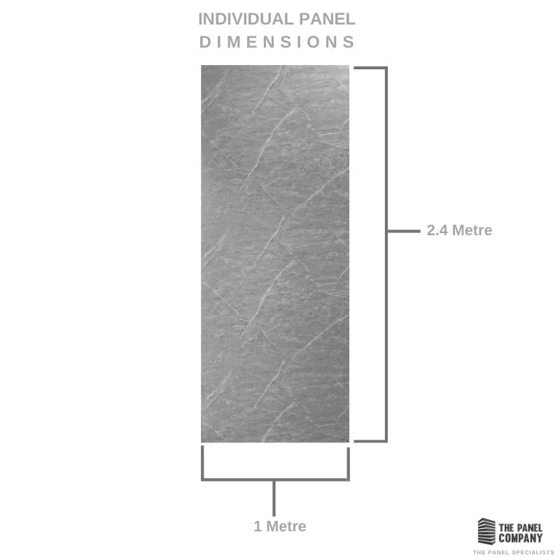 Premium Large Lindos Light Grey Matt 1.0m x 2.4m Shower Panel - Image 4