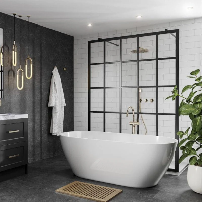 Multipanel Alpine White Metro Tile Effect Shower Panel