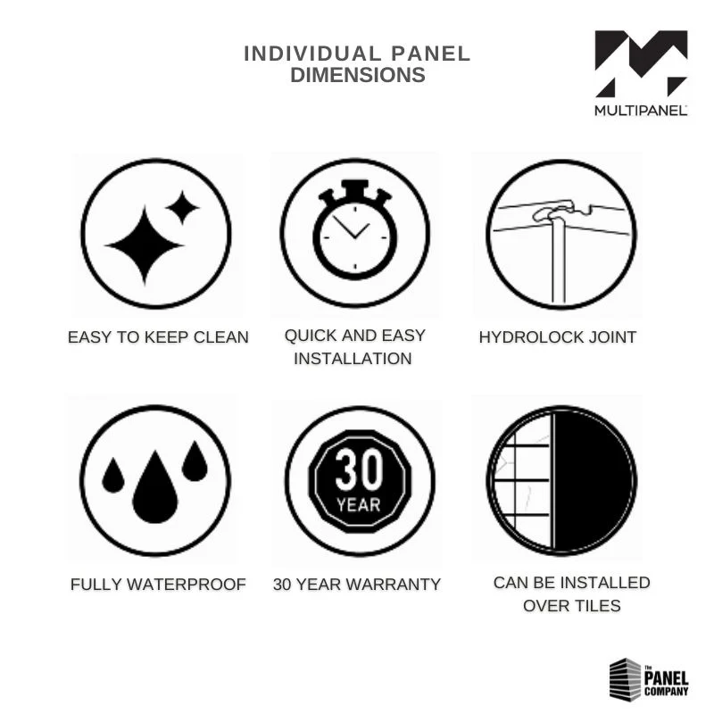 Multipanel Linda Barker Concrete Formwood Shower Panel - Image 5