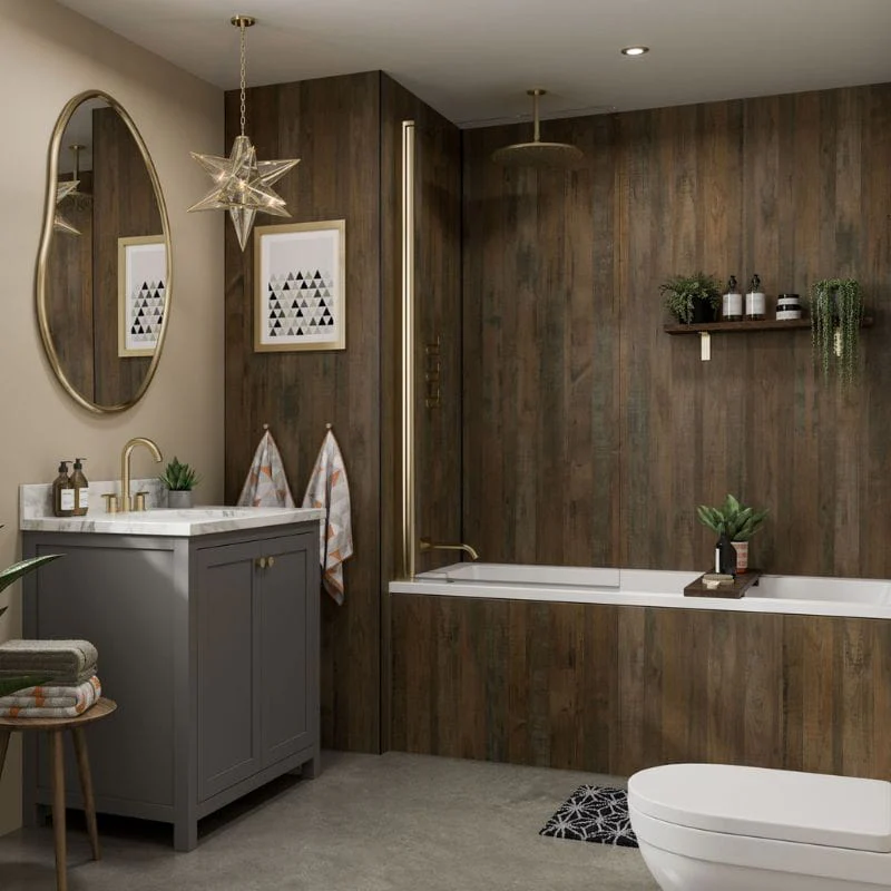 Multipanel Linda Barker Salvaged Planked Elm Shower Panel - Image 3
