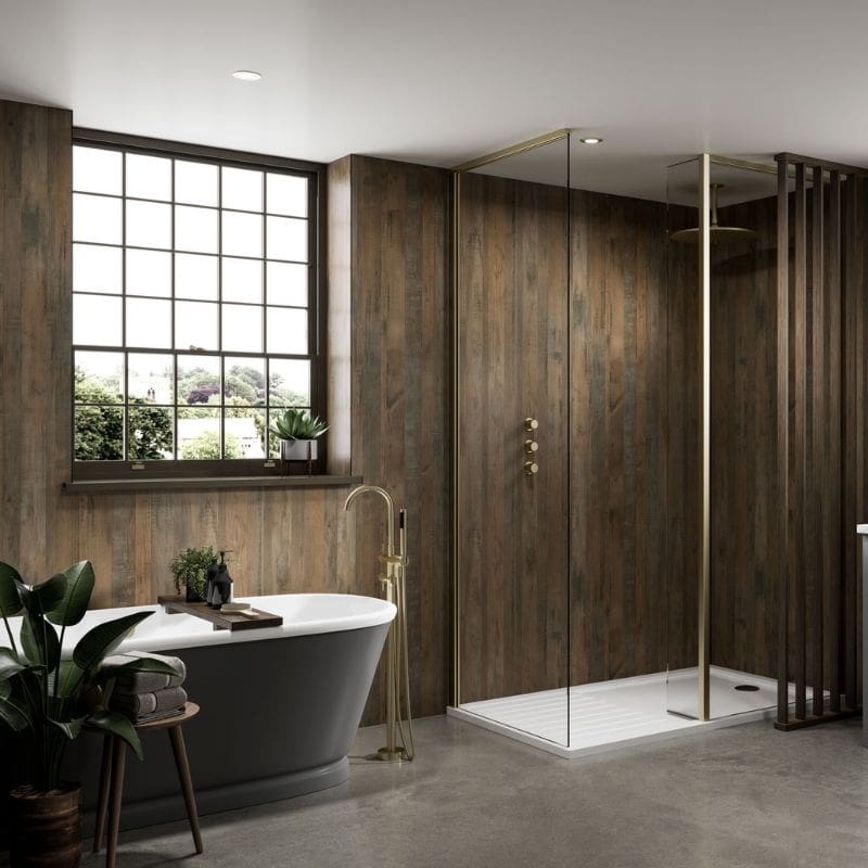 Multipanel Linda Barker Salvaged Planked Elm Shower Panel - Image 4