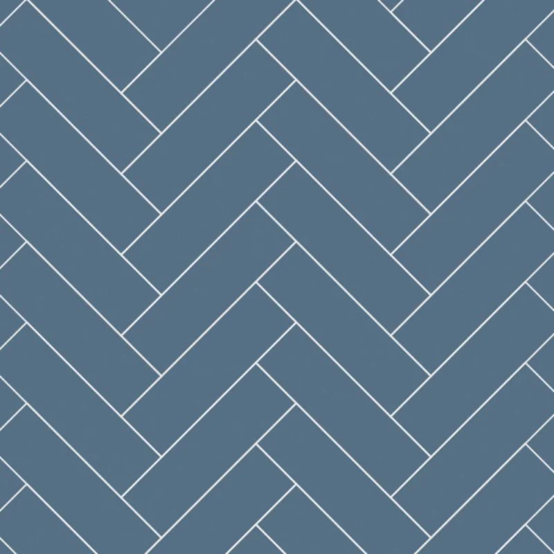 Multipanel Misty Blue Herringbone Tile Effect Shower Panel - Image 2