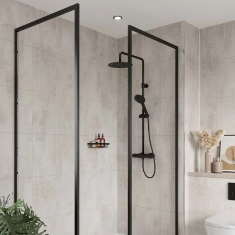 Multipanel White Gypsum Large Tile Effect Shower Panel - Image 3