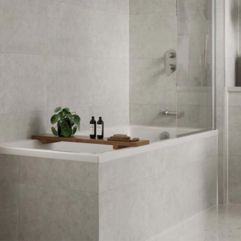 Multipanel White Mineral Large Tile Effect Shower Panel - Image 3