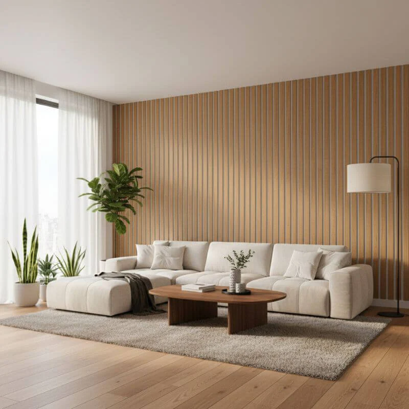 STRIVO Premium Natural Oak Acoustic Slat Wall Panel - Image 9