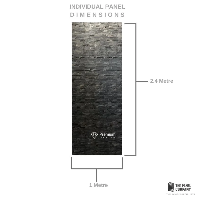 Premium Large Dark Grey Stone 1.0m x 2.4m Shower Panel - Image 4