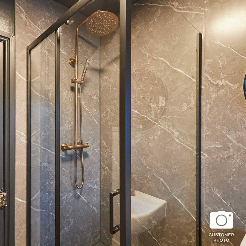 Premium Large Lindos Dark Grey Matt 1.0m x 2.4m Shower Panel - Image 11