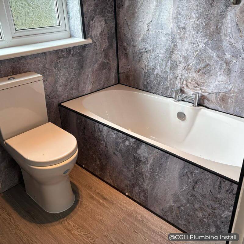 Premium Large Mochaccino Marble Matt 1.0m x 2.4m Shower Panel - Image 11