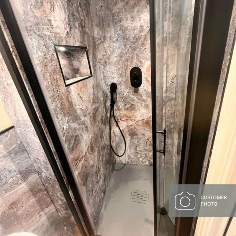 Premium Large Mochaccino Marble Matt 1.0m x 2.4m Shower Panel - Image 4