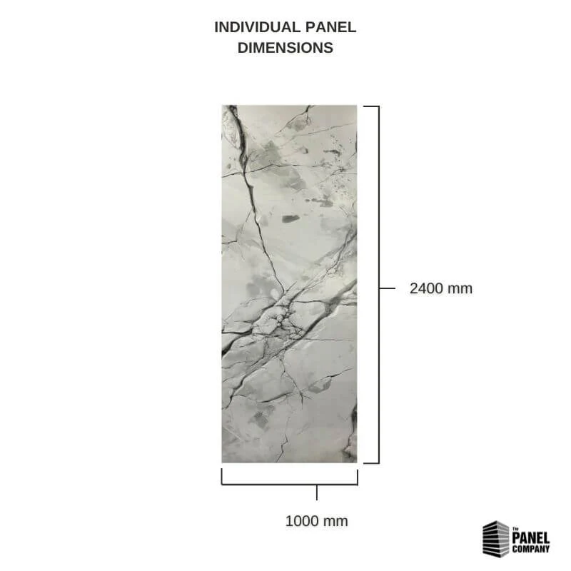 Premium Large San Andreas Marble 1.0m x 2.4m Shower Panel - Image 3