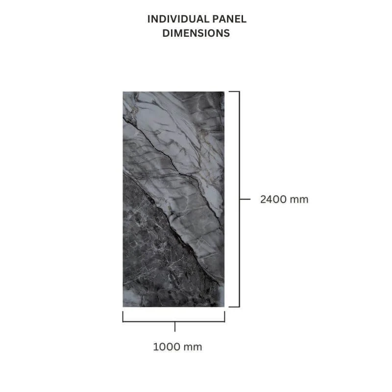 Premium Large Solerno 1.0m x 2.4m Shower Panel - Image 3