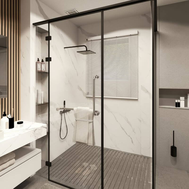 Premium Large Ultra Matt Carrara Marble 1.0m x 2.4m Shower Panel - Image 3