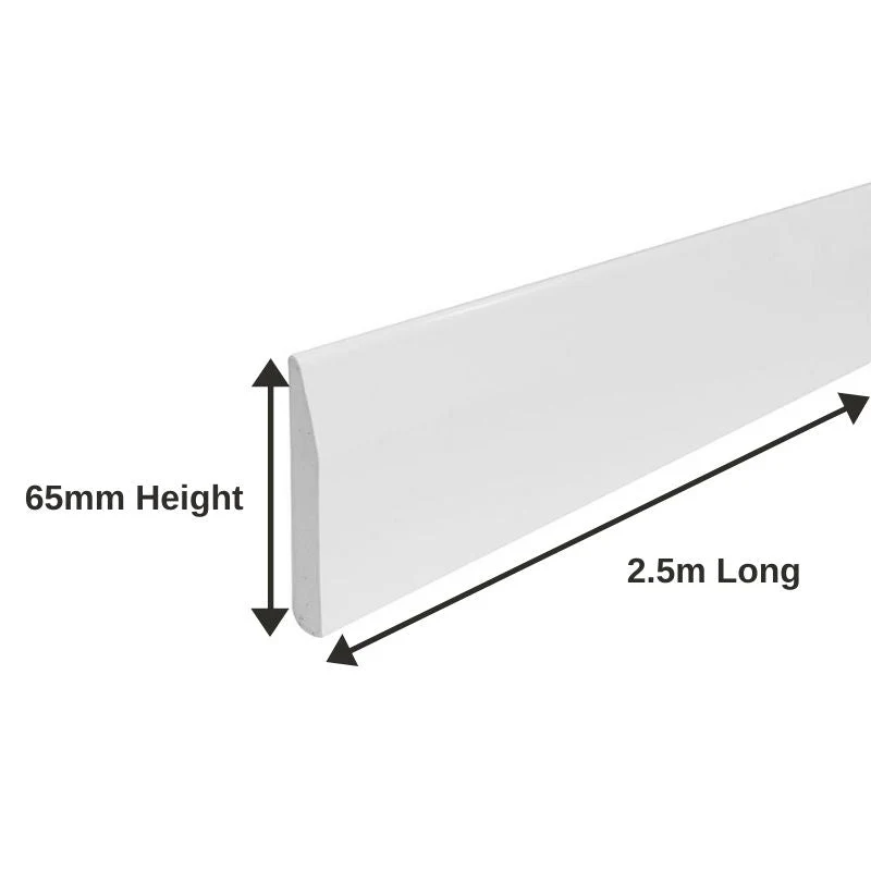 PVC Chamfered Skirting Board 65mm x 2.5 | 2 Pack - Image 2