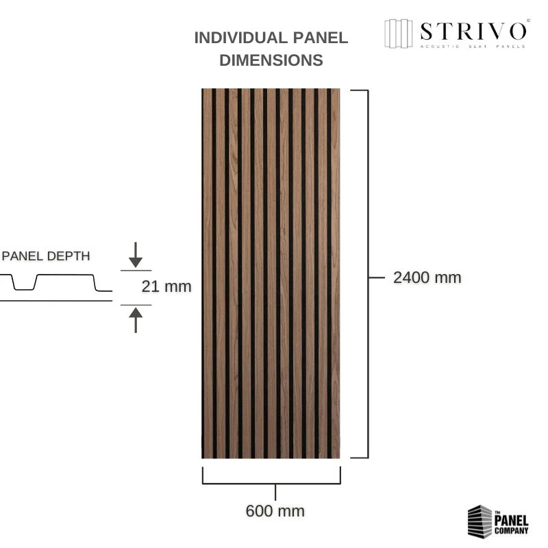 STRIVO Acoustic Slat Panel - Walnut - Image 5