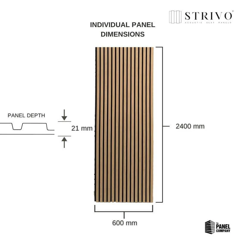 STRIVO Acoustic Slat Panel - Warm Oak - Image 4