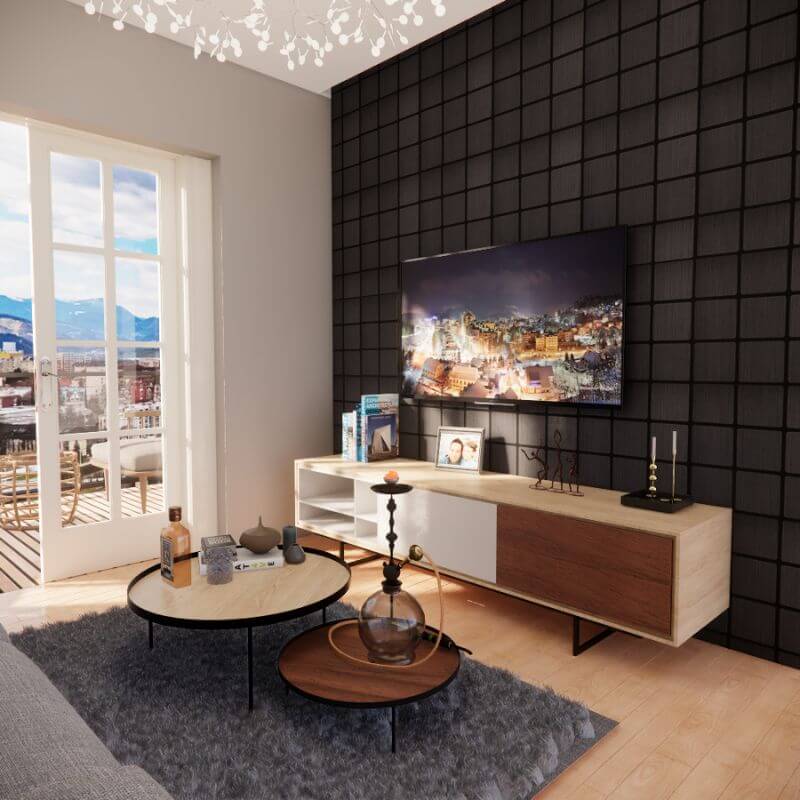 STRIVO Acoustic Square Wall Panel - Black Oak - Image 3