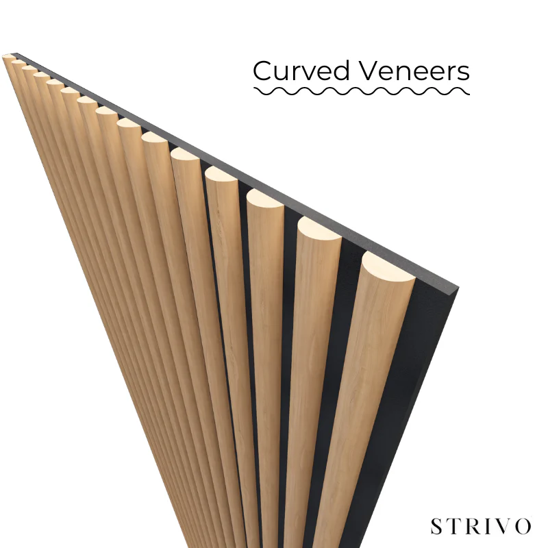 STRIVO Curve Acoustic Slat Wall Panel - Natural Oak - Image 5