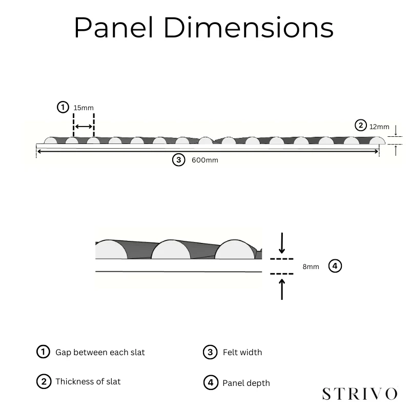 STRIVO Curve Acoustic Slat Wall Panel - Walnut - Image 6